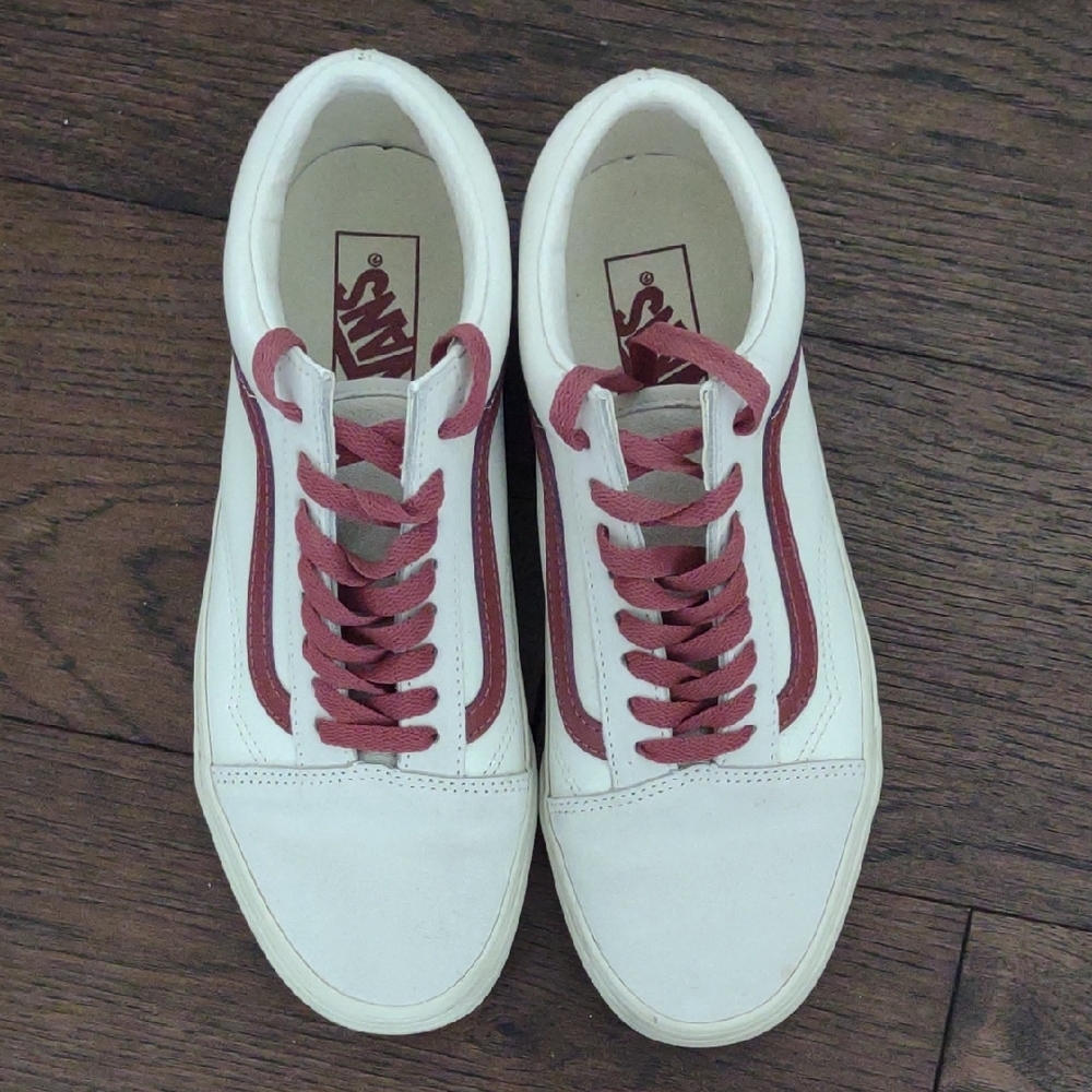 Vans White and Red Sneakers